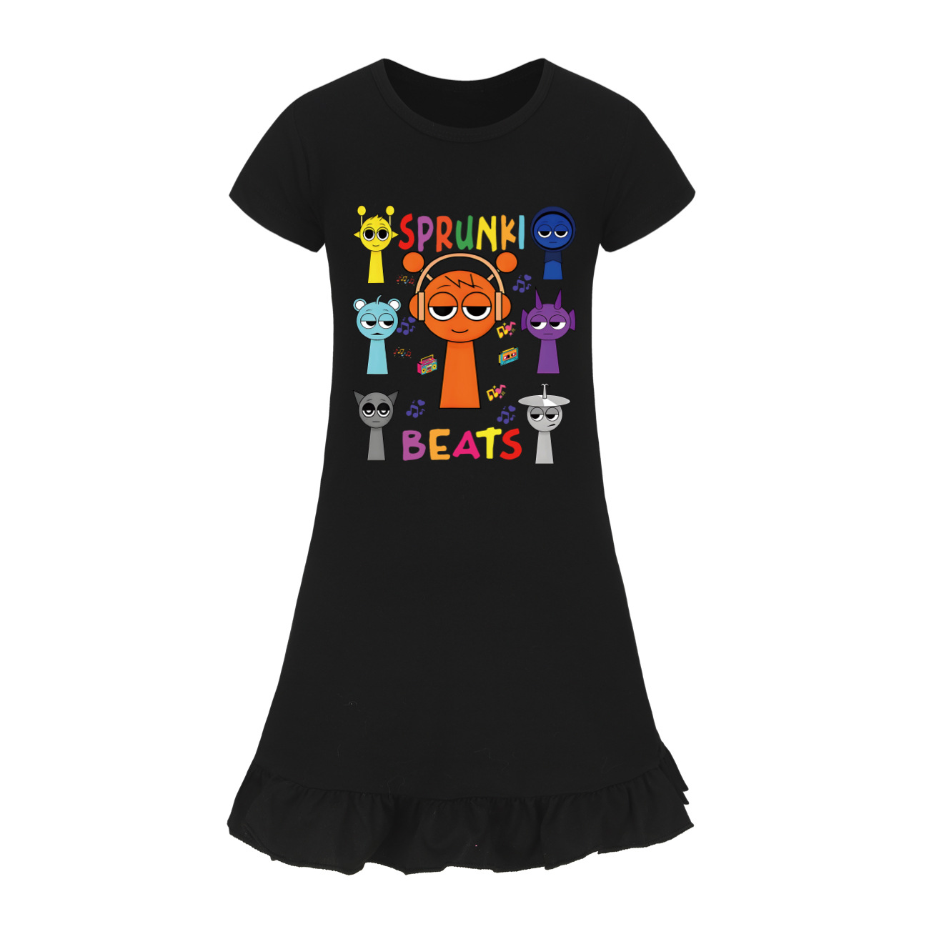 Kids Girls Sprunki Sleepwear Dress Pyjamas Cotton Home Casual Nightwear 2-11Year - Picture 18 of 21