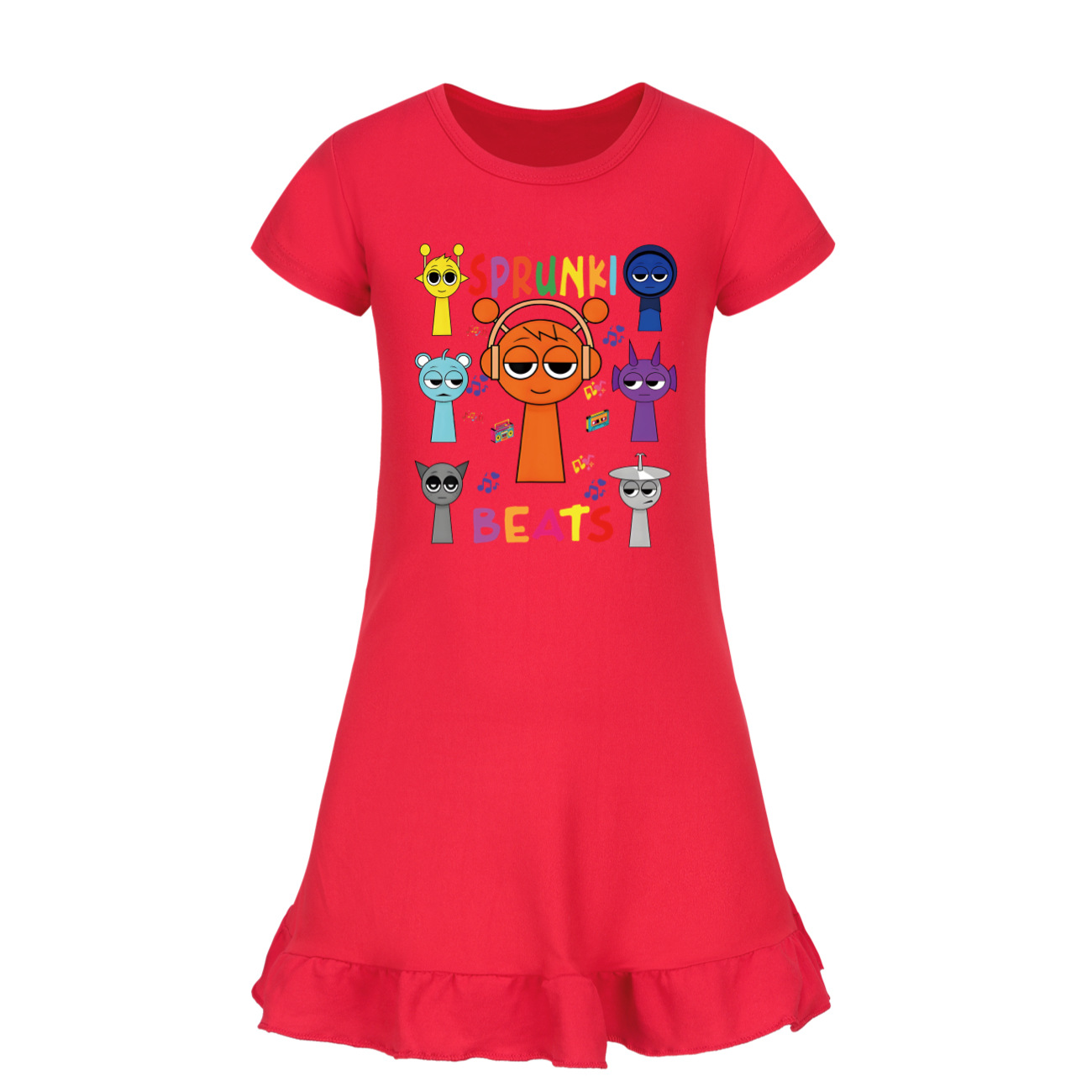 Kids Girls Sprunki Sleepwear Dress Pyjamas Cotton Home Casual Nightwear 2-11Year - Picture 21 of 21