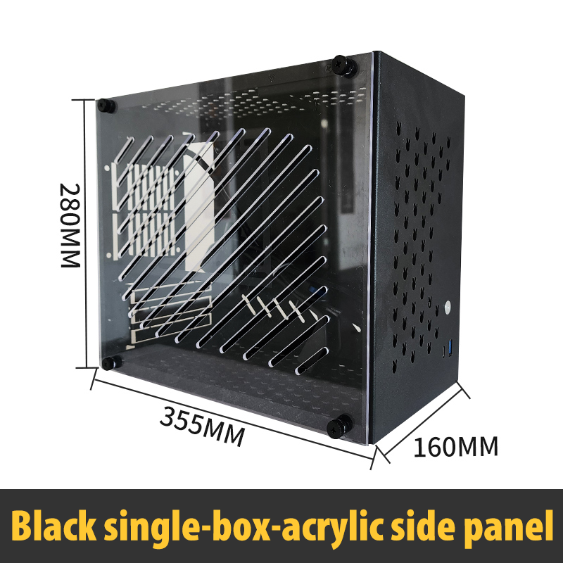 Mini ITX Black Case 14L Gaming Computer Chassis Support ATX PSU/180mm Cooler - Picture 10 of 11