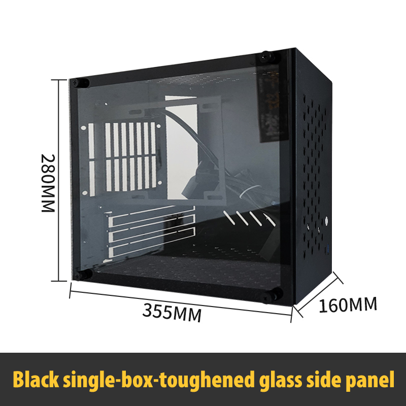 Mini ITX Black Case 14L Gaming Computer Chassis Support ATX PSU/180mm Cooler - Picture 11 of 11
