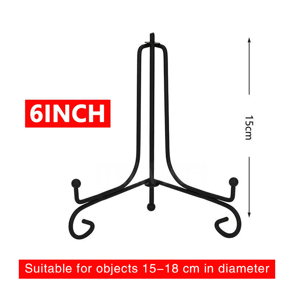 Plate Stands Iron Display Easel Photo Picture Bowl Dish Book Holder Frame Black - Picture 4 of 7