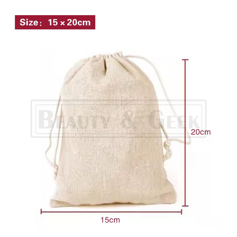 Up to 100PCS Drawstring Storage Bags Pouch Calico Canvas Linen Tote Gift Bulk AU - Picture 9 of 10