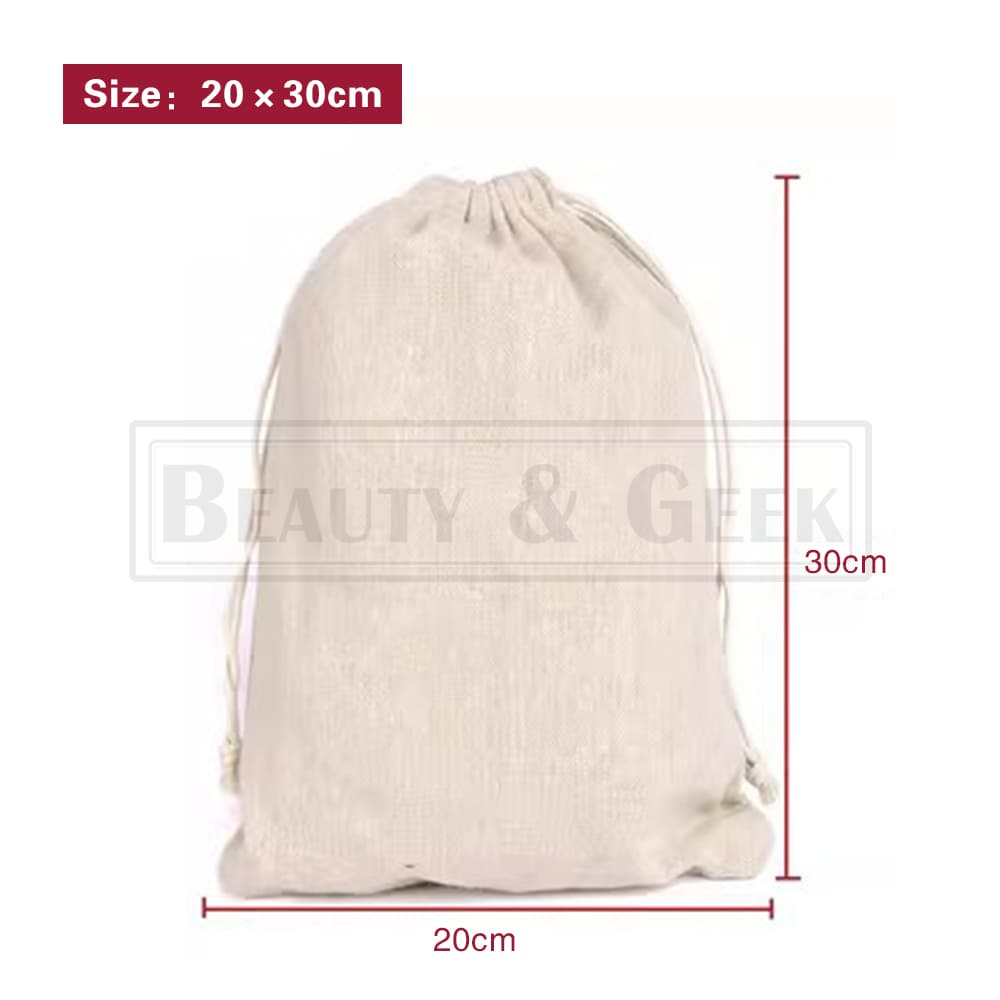 Up to 100PCS Drawstring Storage Bags Pouch Calico Canvas Linen Tote Gift Bulk AU - Picture 10 of 10