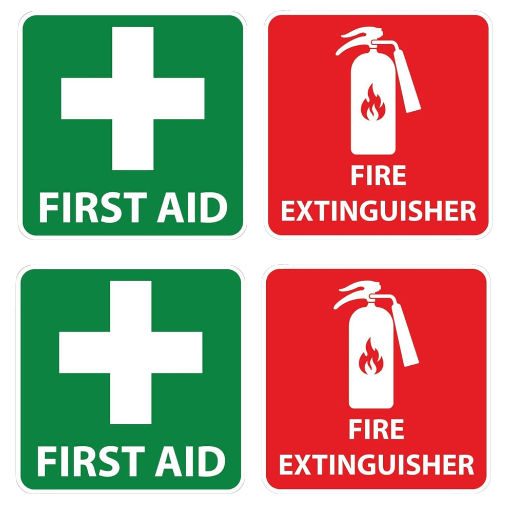2-20pcs FIRE EXTINGUISHER & FIRST AID Sticker Sign Decal Set OHS WHS 10x10cm NEW - Picture 8 of 10