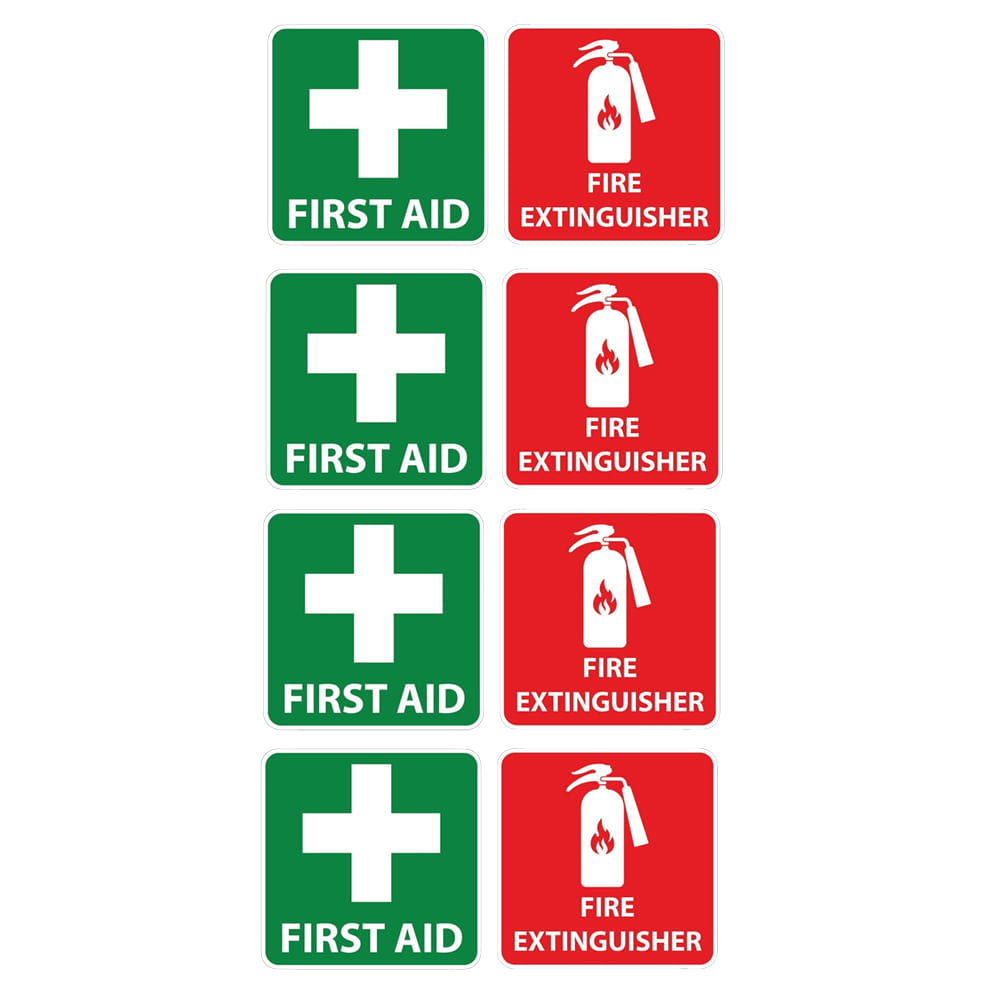 2-20pcs FIRE EXTINGUISHER & FIRST AID Sticker Sign Decal Set OHS WHS 10x10cm NEW - Picture 9 of 10