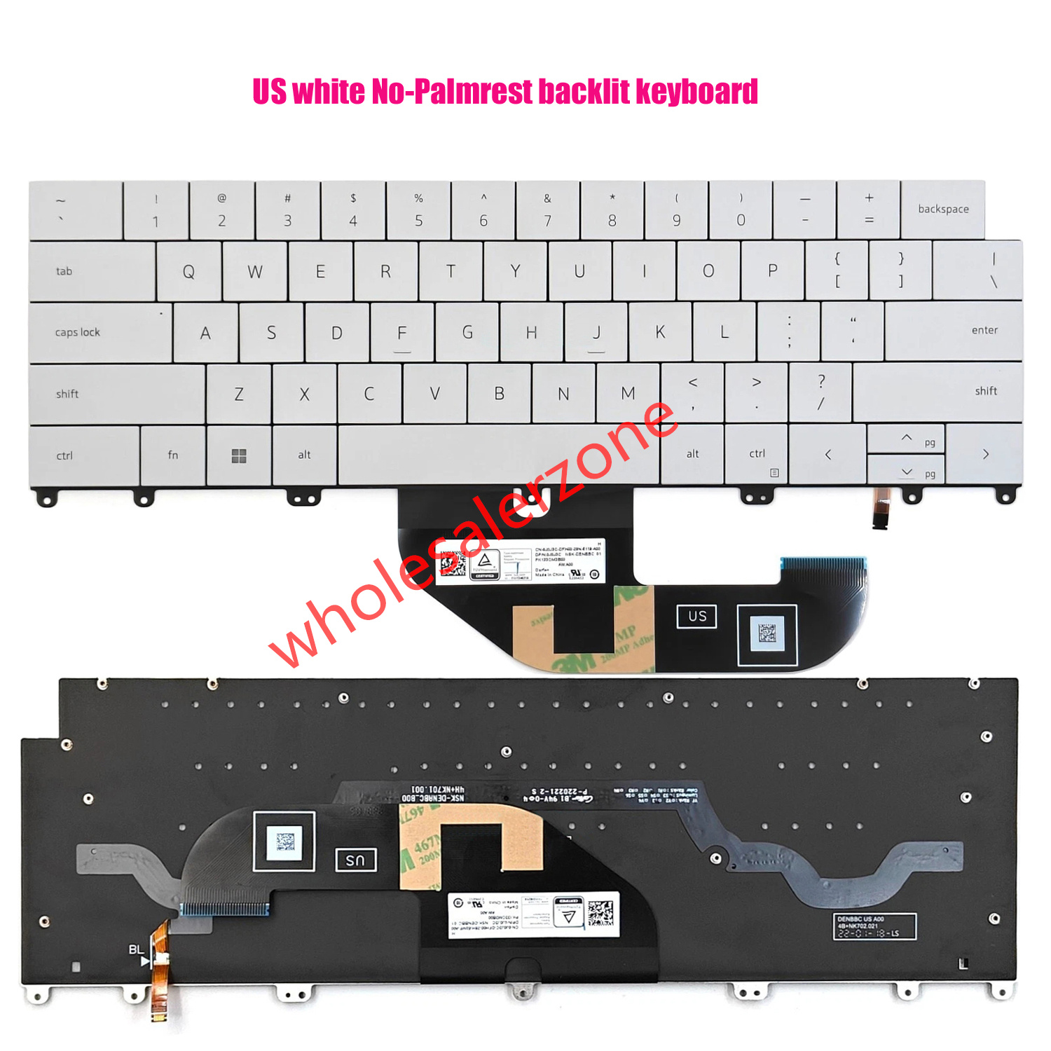 New US Backlit white /black Keyboard For Dell XPS 13 9345 9350 / P189G laptop
