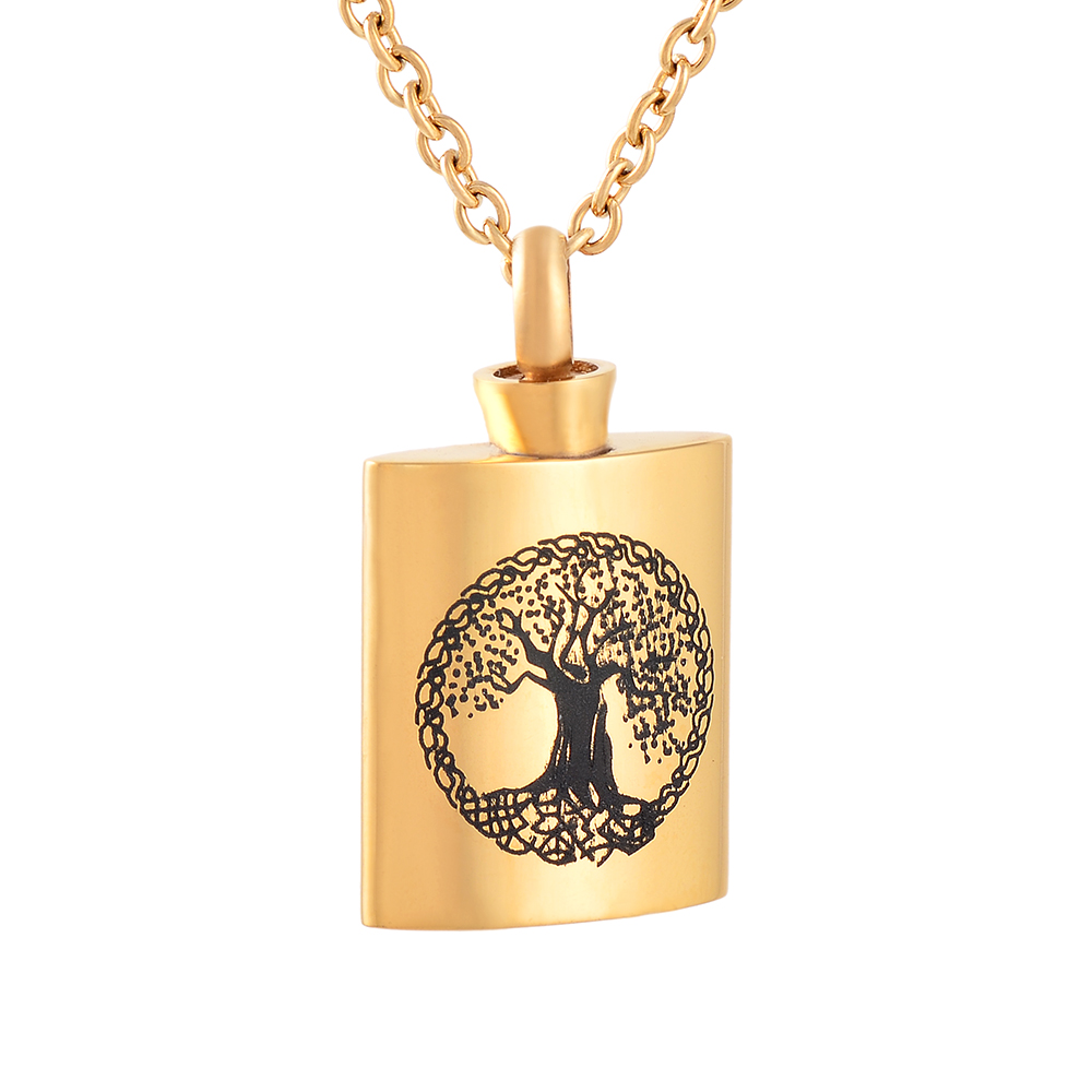 Urn Necklace for Ashes for Women Men Stainless Steel Cremation Pendant Necklace