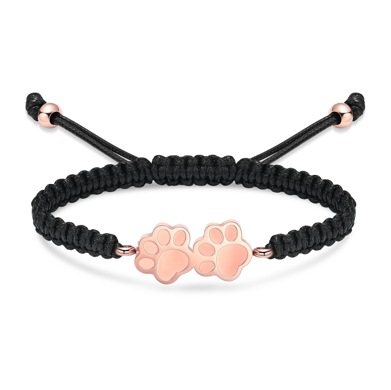 Pet Urn Bracelet for Dogs Ashes - Adjustable Double Paw Print Cremation Bracelet