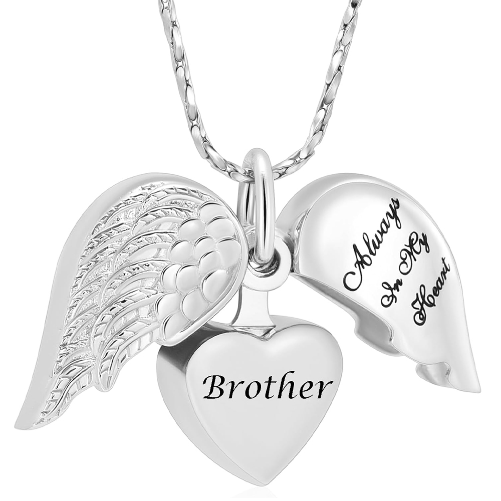 Angel Wing Heart Cremation Jewelry for Ashes for Dad/mom for Ashes Memorial Gift