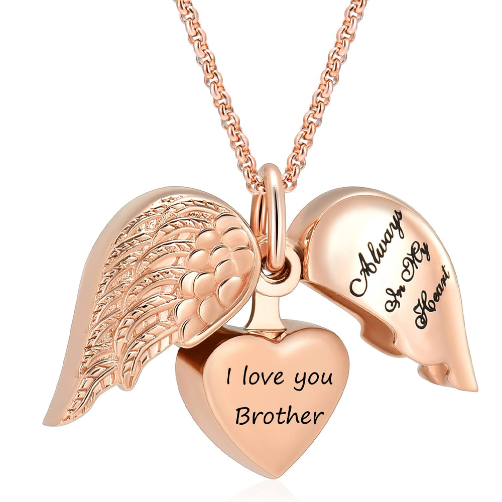 Angel Wing Heart Cremation Jewelry for Ashes for Dad/mom for Ashes Memorial Gift