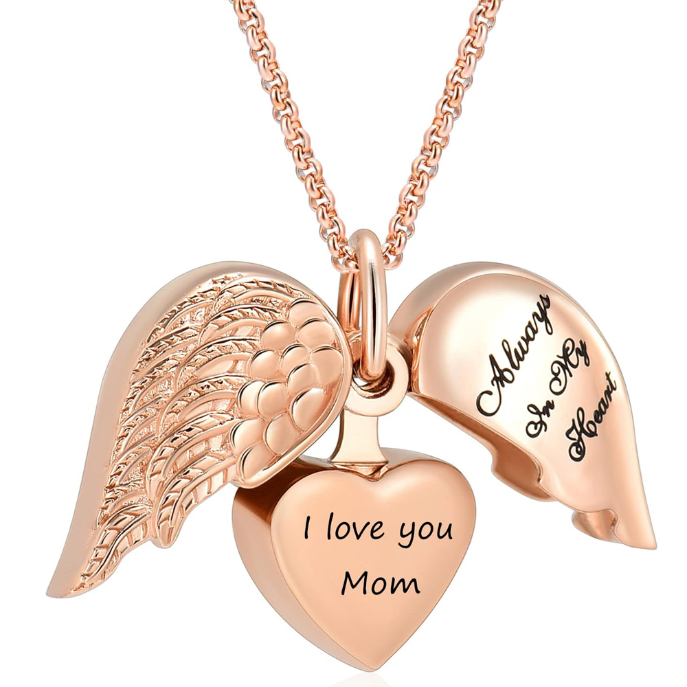 Angel Wing Heart Cremation Jewelry for Ashes for Dad/mom for Ashes Memorial Gift