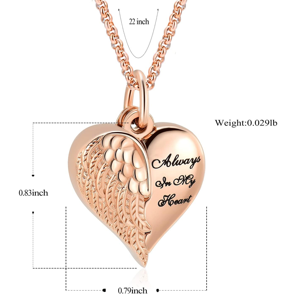 Angel Wing Heart Cremation Jewelry for Ashes for Dad/mom for Ashes Memorial Gift