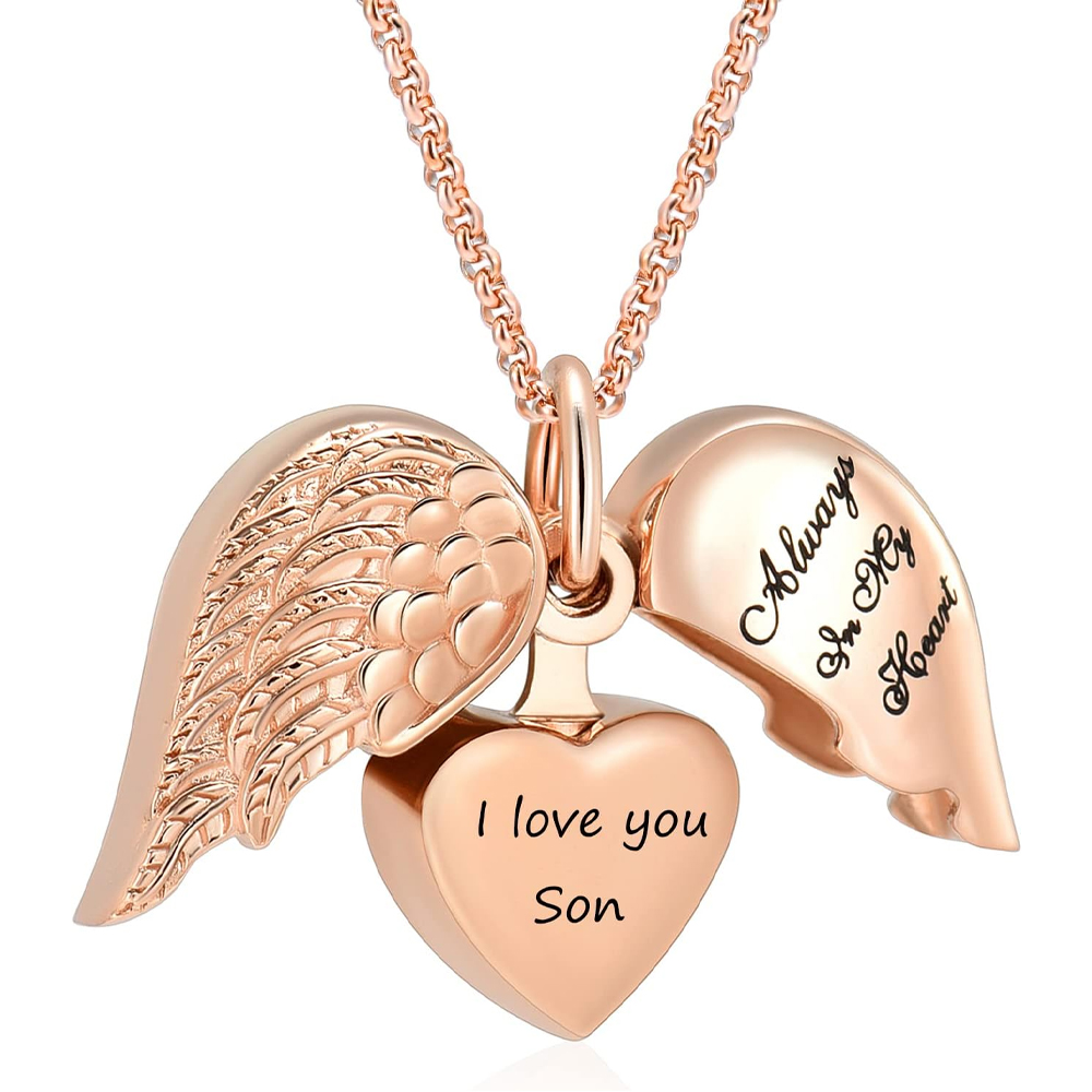 Angel Wing Heart Cremation Jewelry for Ashes for Dad/mom for Ashes Memorial Gift