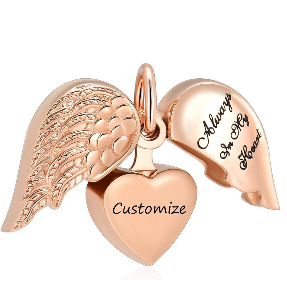 Angel Wing Heart Cremation Jewelry for Ashes for Dad/mom for Ashes Memorial Gift