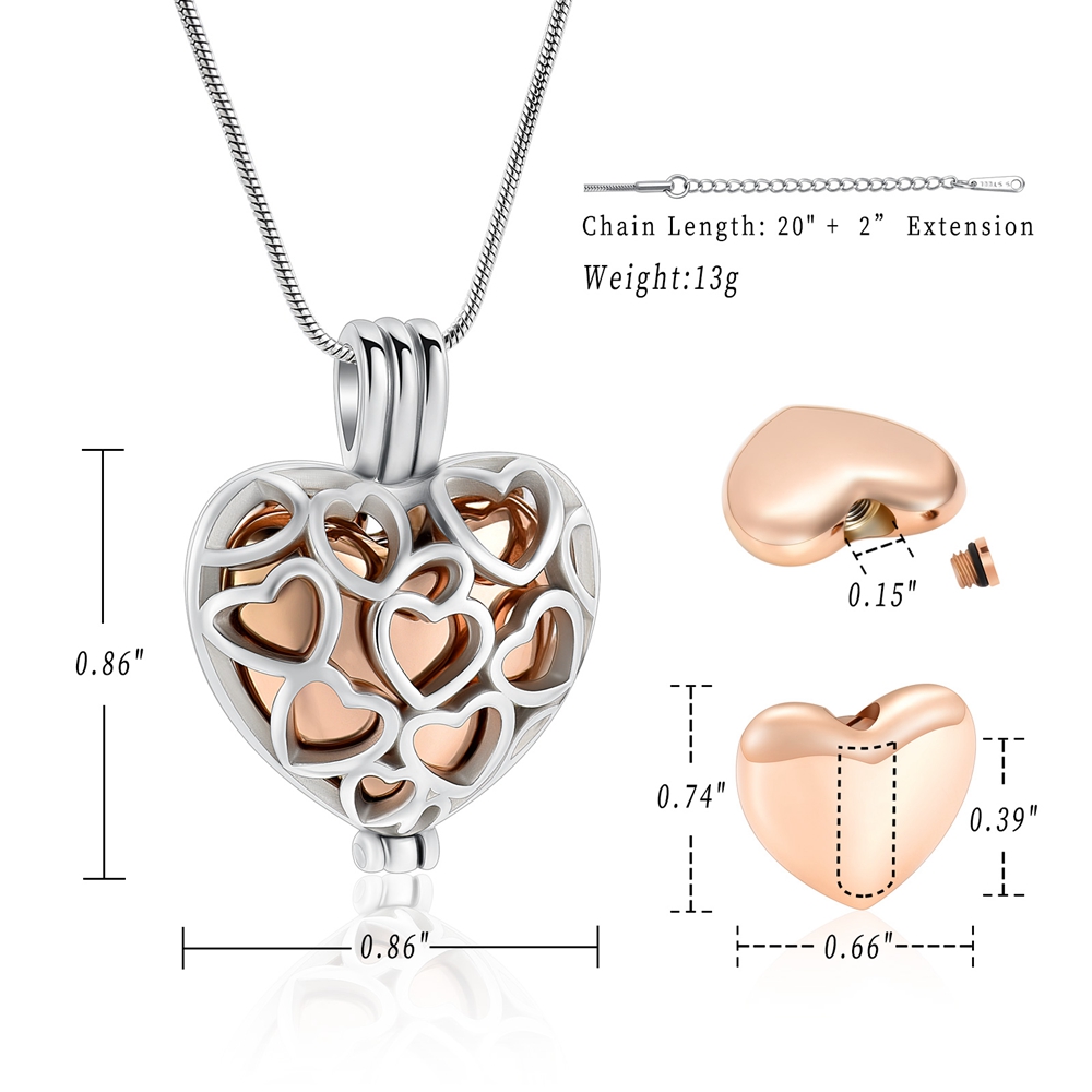Herz Einäscherung Schmuck Urne Halskette Für Asche Urne Anhänger Für Menschliche - Bild 26 von 90