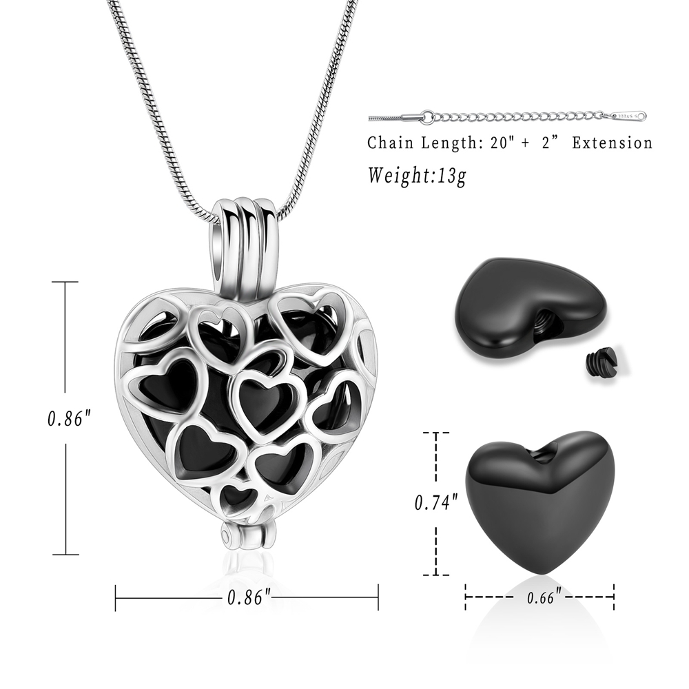 Herz Einäscherung Schmuck Urne Halskette Für Asche Urne Anhänger Für Menschliche - Bild 32 von 90
