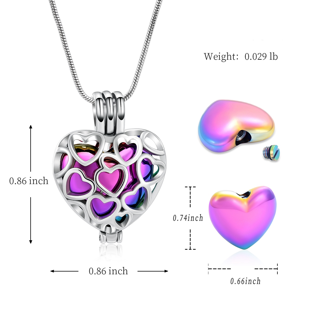 Herz Einäscherung Schmuck Urne Halskette Für Asche Urne Anhänger Für Menschliche - Bild 38 von 90
