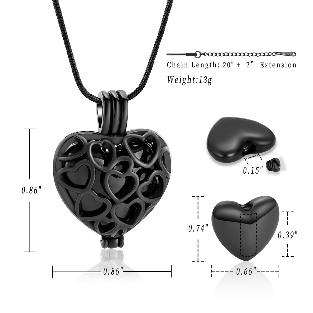 Herz Einäscherung Schmuck Urne Halskette Für Asche Urne Anhänger Für Menschliche - Bild 40 von 90