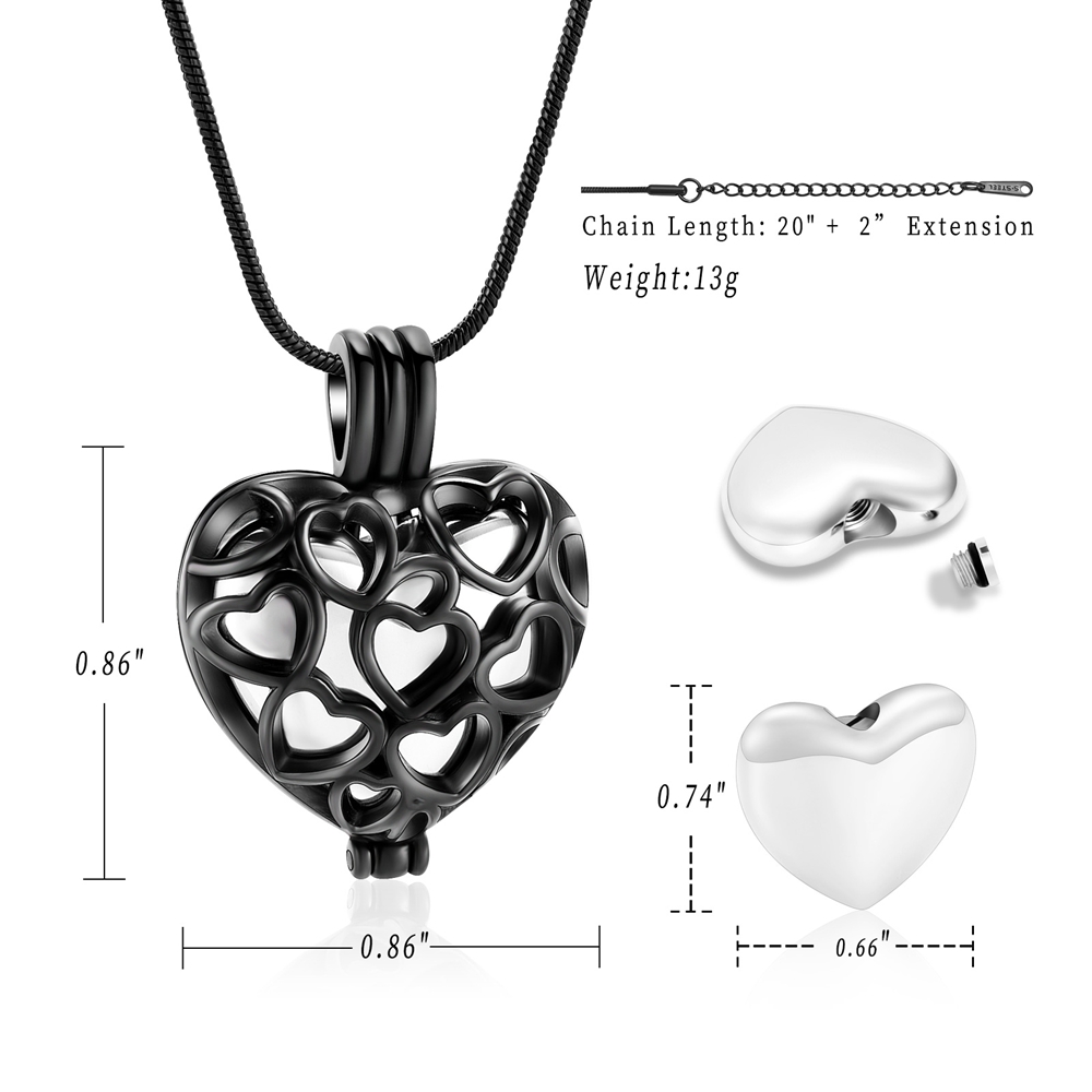 Herz Einäscherung Schmuck Urne Halskette Für Asche Urne Anhänger Für Menschliche - Bild 46 von 90
