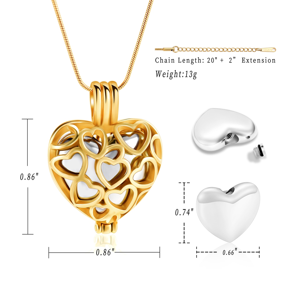 Herz Einäscherung Schmuck Urne Halskette Für Asche Urne Anhänger Für Menschliche - Bild 62 von 90