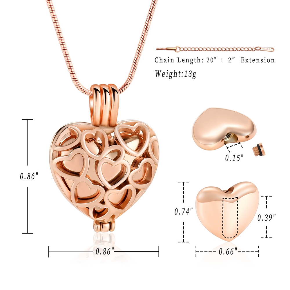 Herz Einäscherung Schmuck Urne Halskette Für Asche Urne Anhänger Für Menschliche - Bild 68 von 90