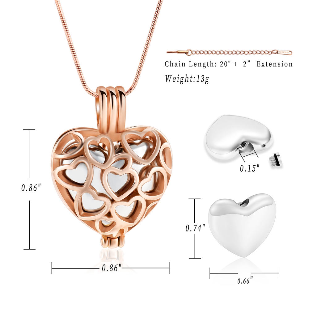 Herz Einäscherung Schmuck Urne Halskette Für Asche Urne Anhänger Für Menschliche - Bild 74 von 90