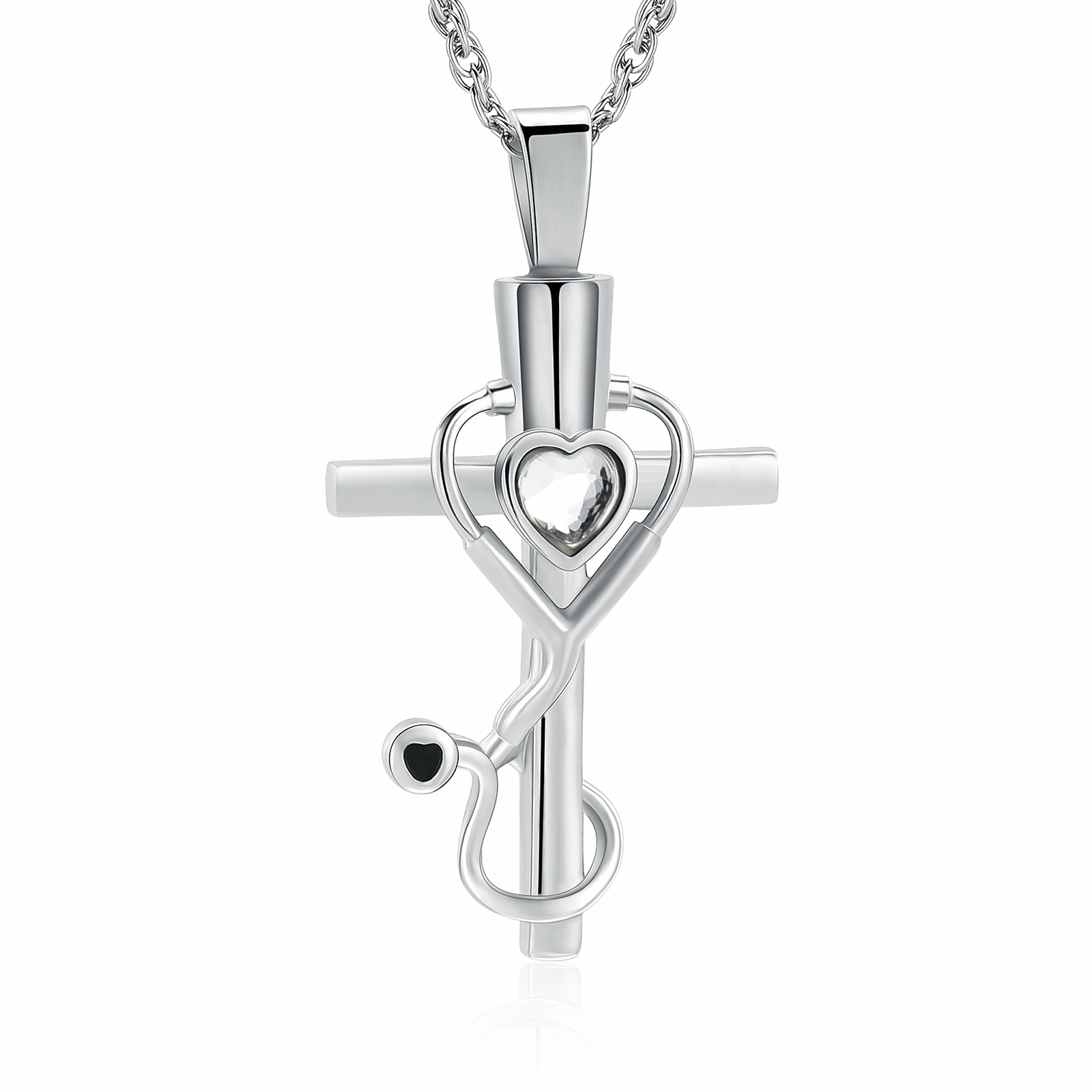 Medicine Themed Stethoscope Pendant Urn Necklace Doctor Nurse Urn Necklace Gifts - Picture 11 of 46