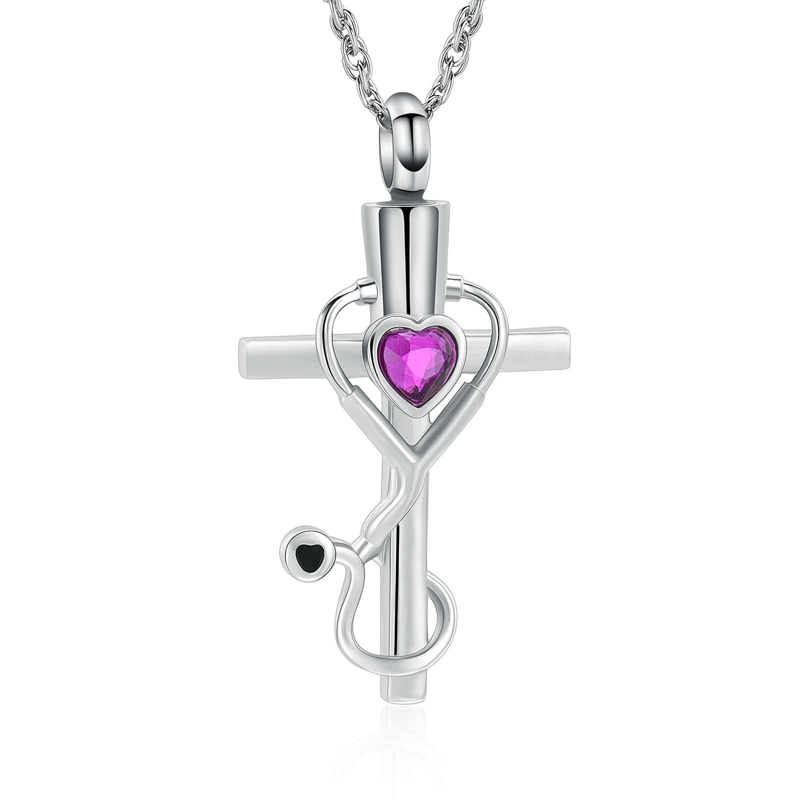 Medicine Themed Stethoscope Pendant Urn Necklace Doctor Nurse Urn Necklace Gifts - Picture 17 of 46