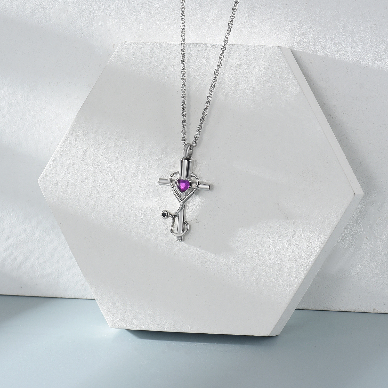 Medicine Themed Stethoscope Pendant Urn Necklace Doctor Nurse Urn Necklace Gifts - Picture 22 of 46