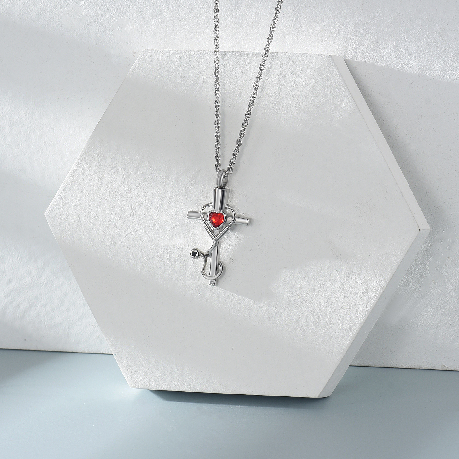 Medicine Themed Stethoscope Pendant Urn Necklace Doctor Nurse Urn Necklace Gifts - Picture 26 of 46