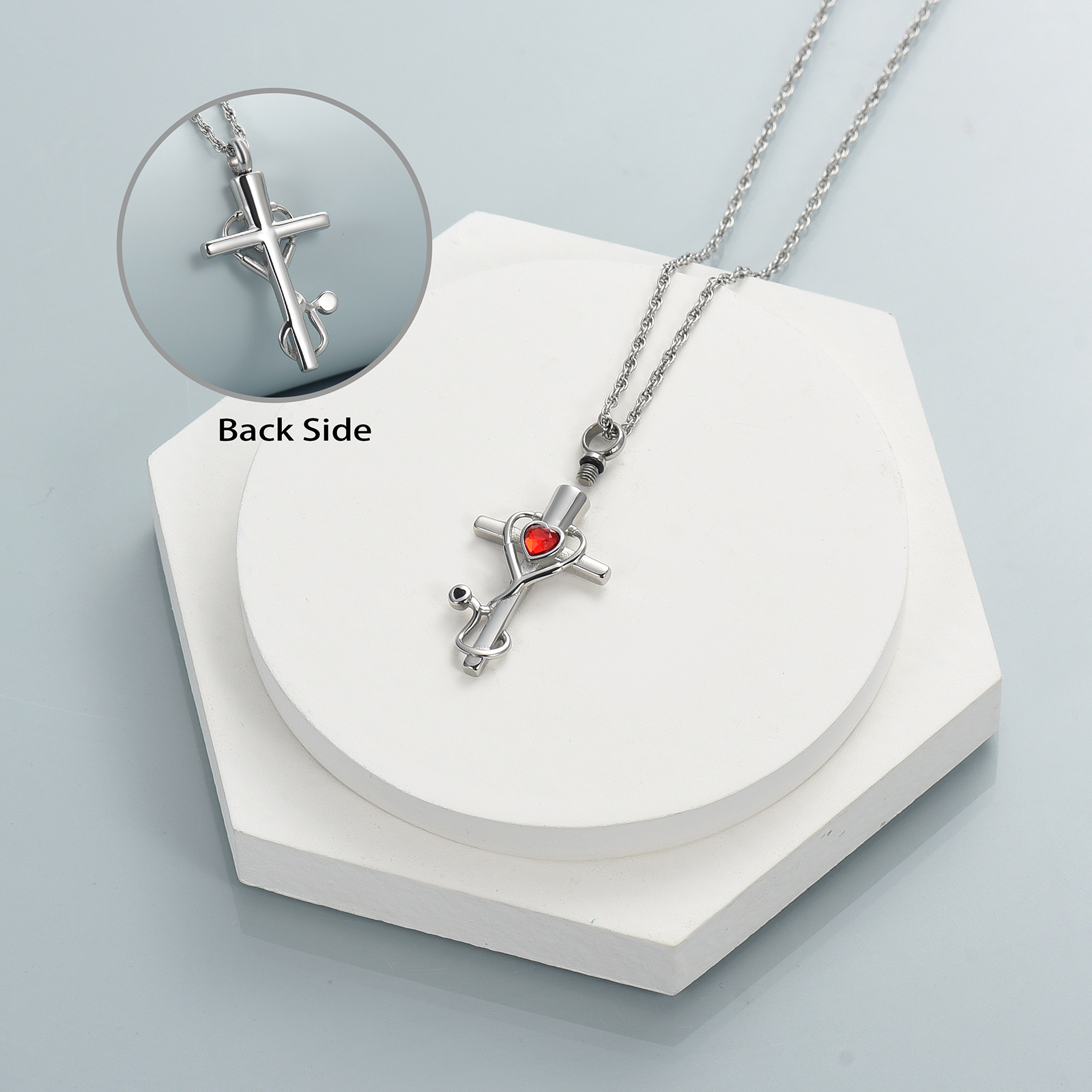 Medicine Themed Stethoscope Pendant Urn Necklace Doctor Nurse Urn Necklace Gifts - Picture 25 of 46