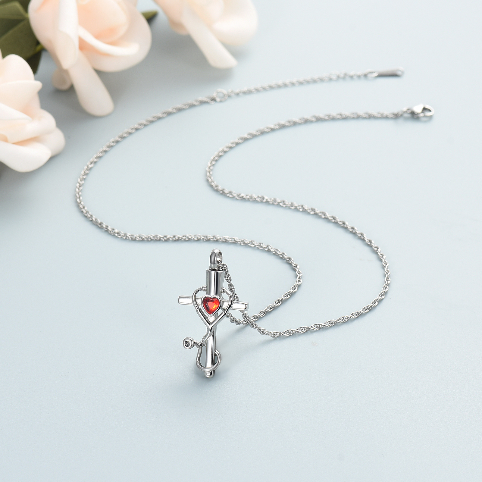 Medicine Themed Stethoscope Pendant Urn Necklace Doctor Nurse Urn Necklace Gifts - Picture 27 of 46