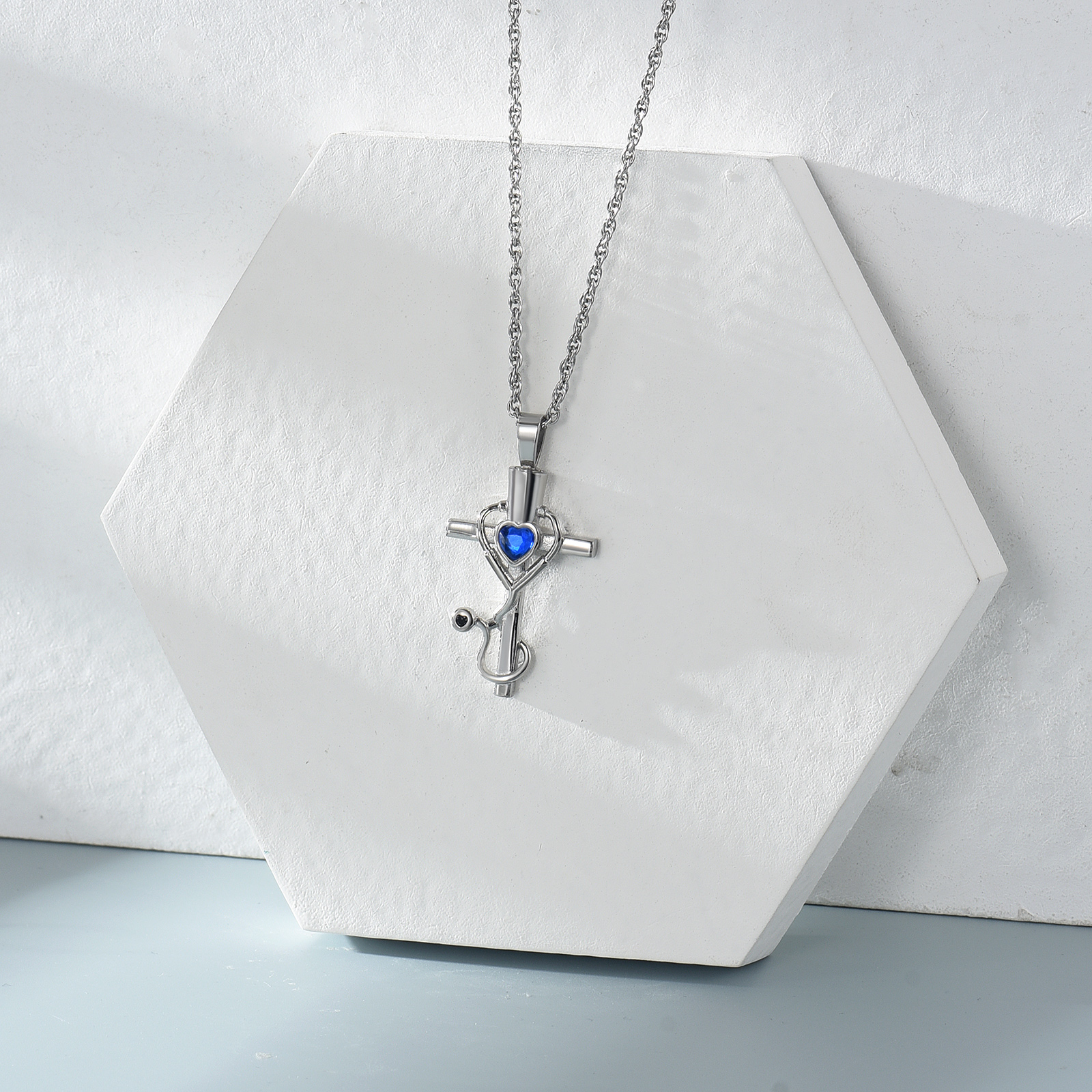 Medicine Themed Stethoscope Pendant Urn Necklace Doctor Nurse Urn Necklace Gifts - Picture 34 of 46