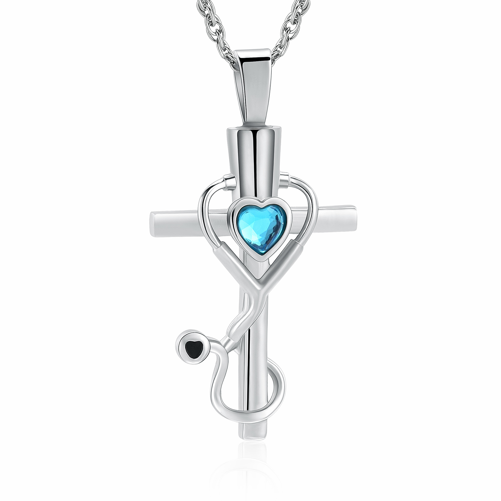 Medicine Themed Stethoscope Pendant Urn Necklace Doctor Nurse Urn Necklace Gifts - Picture 35 of 46