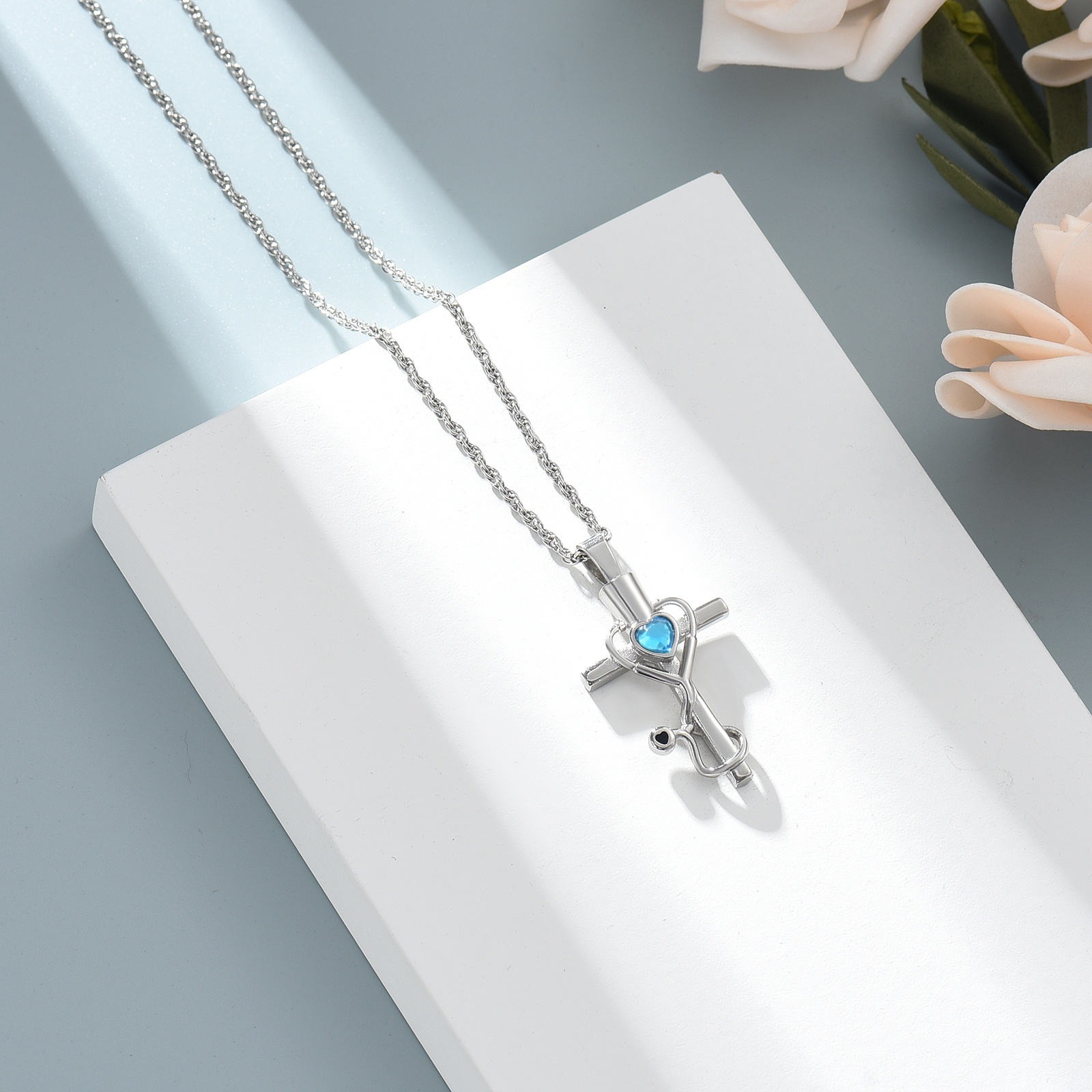 Medicine Themed Stethoscope Pendant Urn Necklace Doctor Nurse Urn Necklace Gifts - Picture 37 of 46