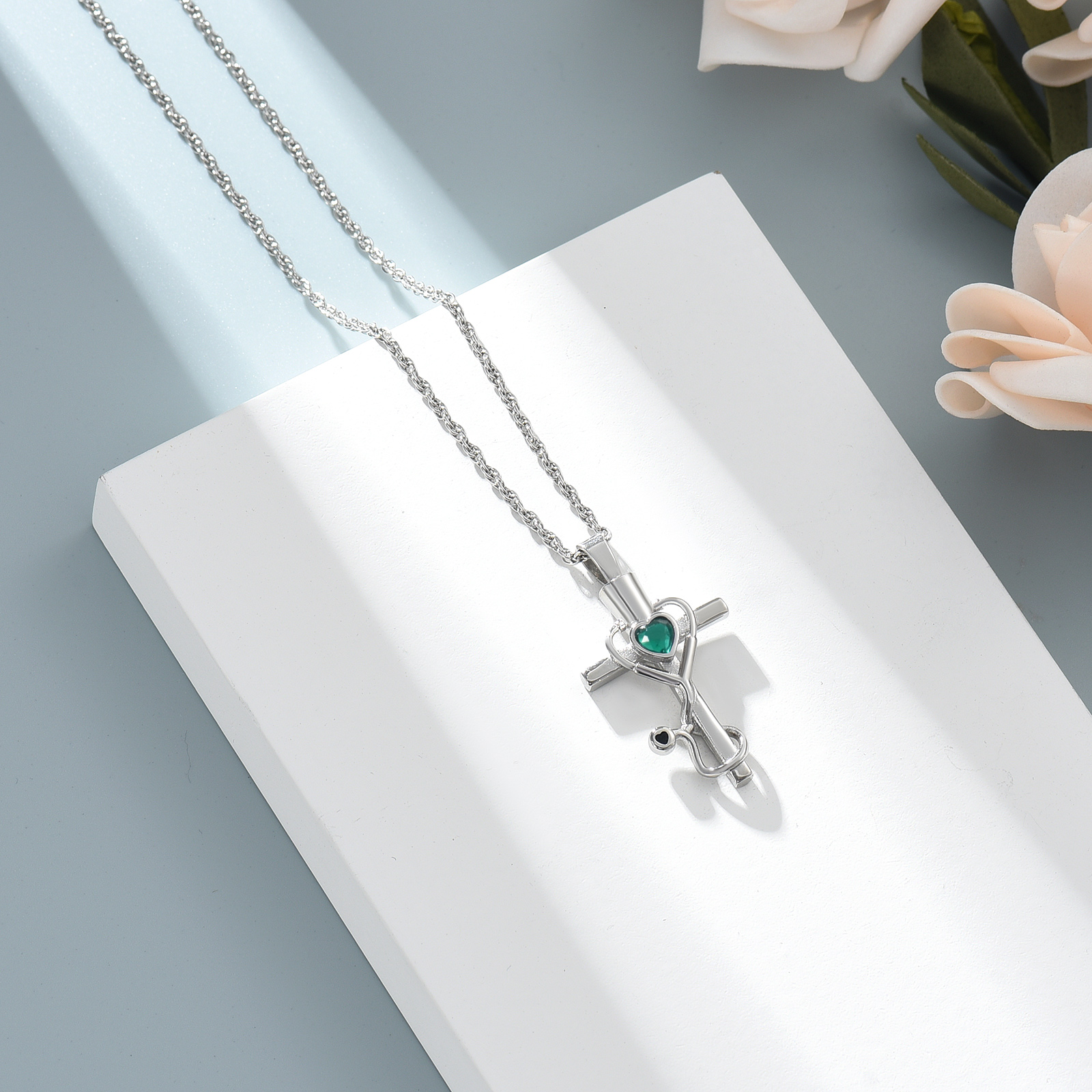 Medicine Themed Stethoscope Pendant Urn Necklace Doctor Nurse Urn Necklace Gifts - Picture 43 of 46