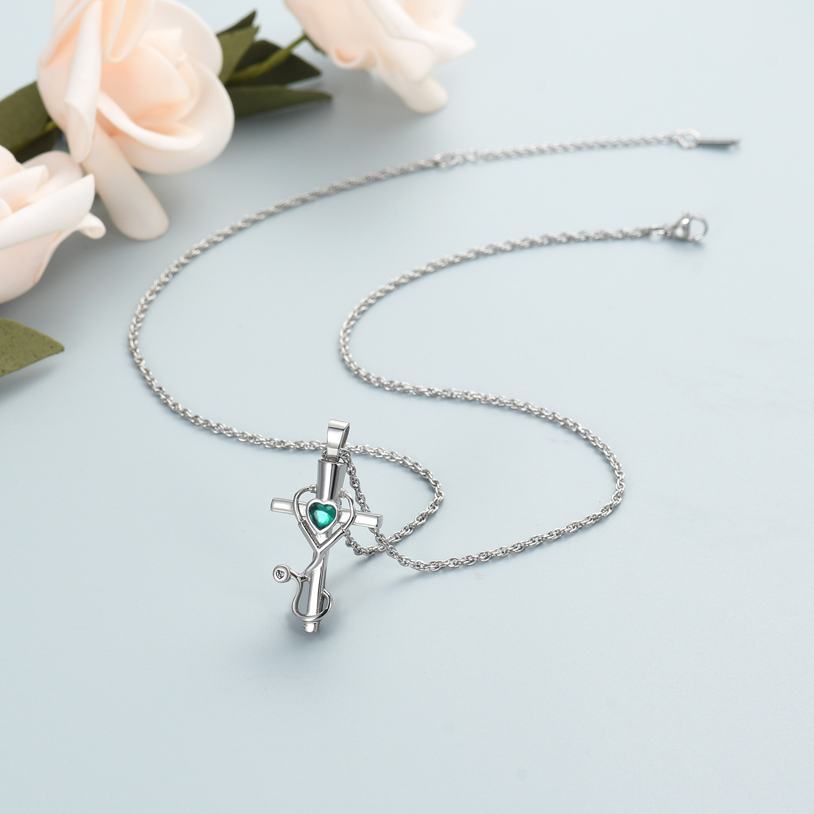 Medicine Themed Stethoscope Pendant Urn Necklace Doctor Nurse Urn Necklace Gifts - Picture 44 of 46