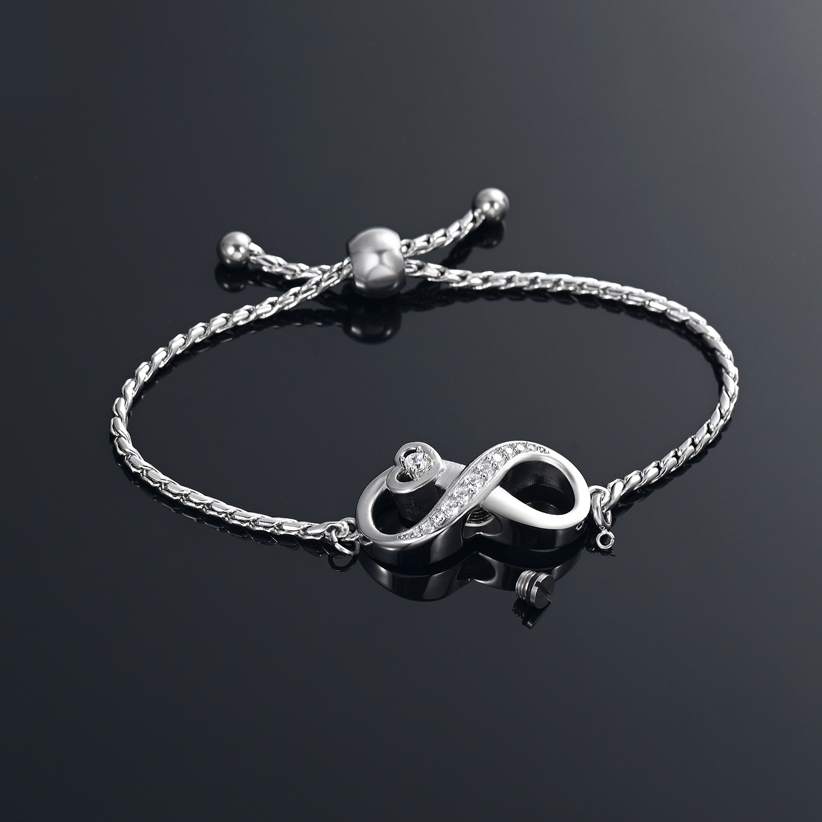 Infinity Heart Cremation Urn Bracelet for Ashes Memorial Jewelry for Women Girls