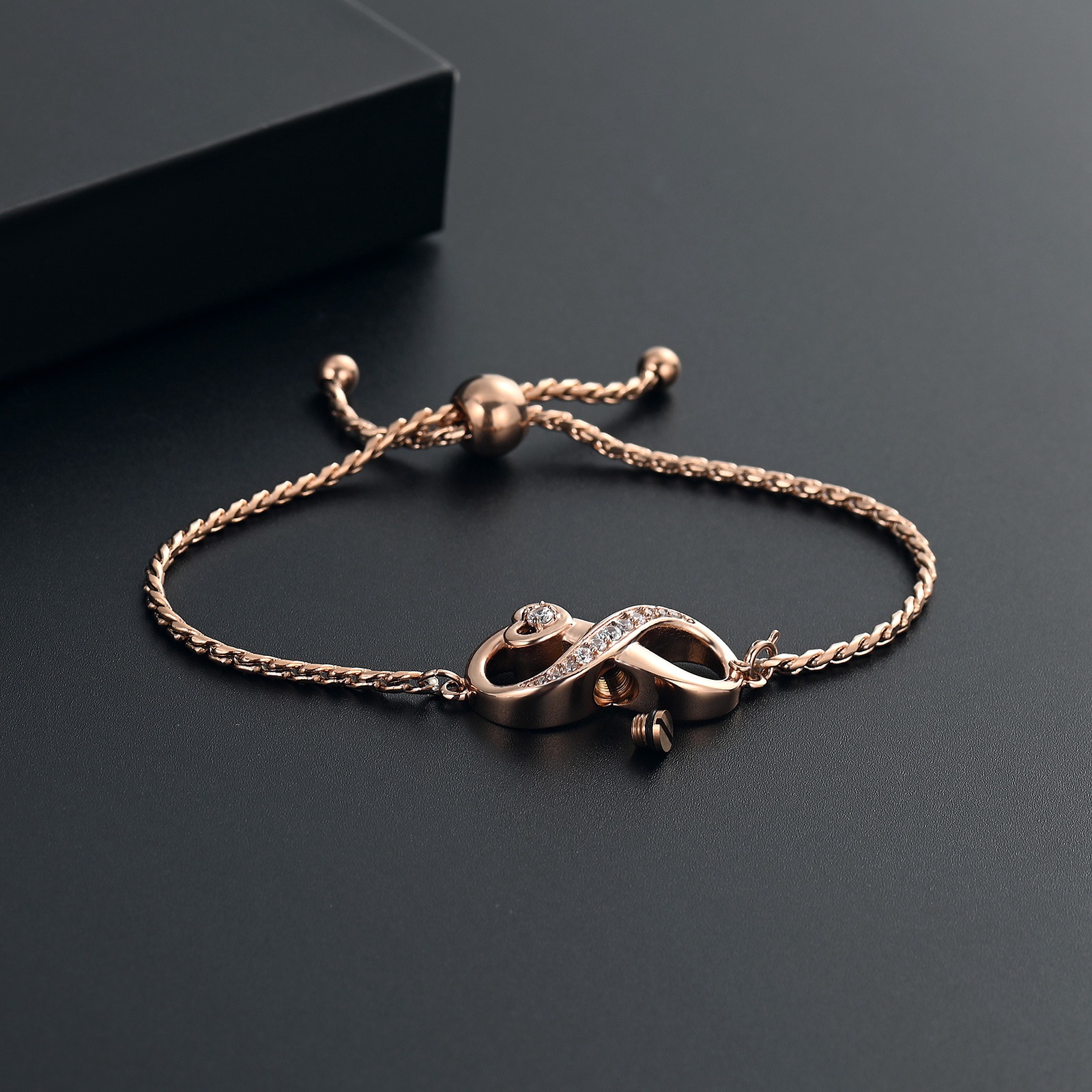 Infinity Heart Cremation Urn Bracelet for Ashes Memorial Jewelry for Women Girls