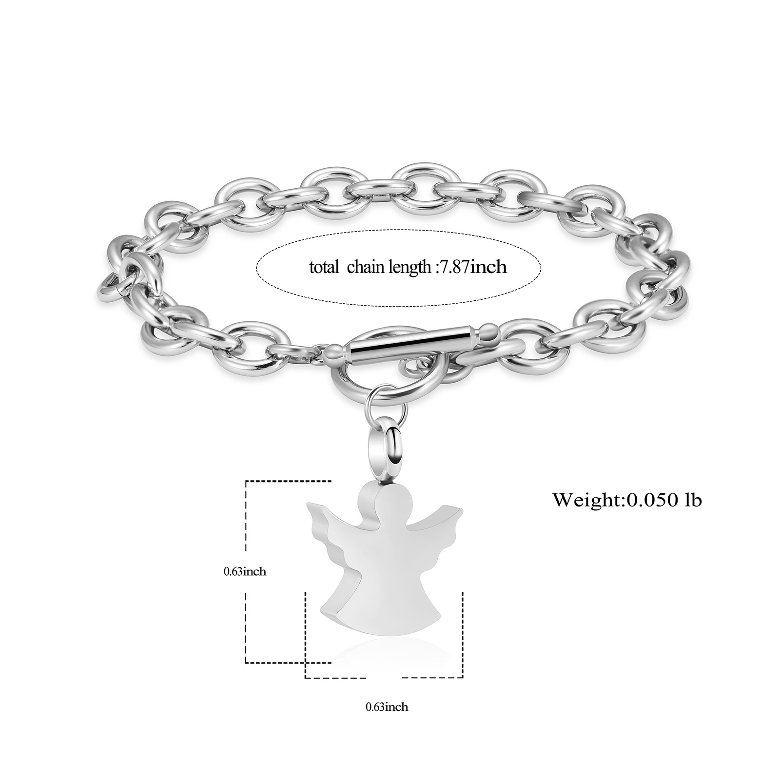 Angel Urn Bracelet for Ashes for Women Cremation Bracelet for Ashes Memorial Urn