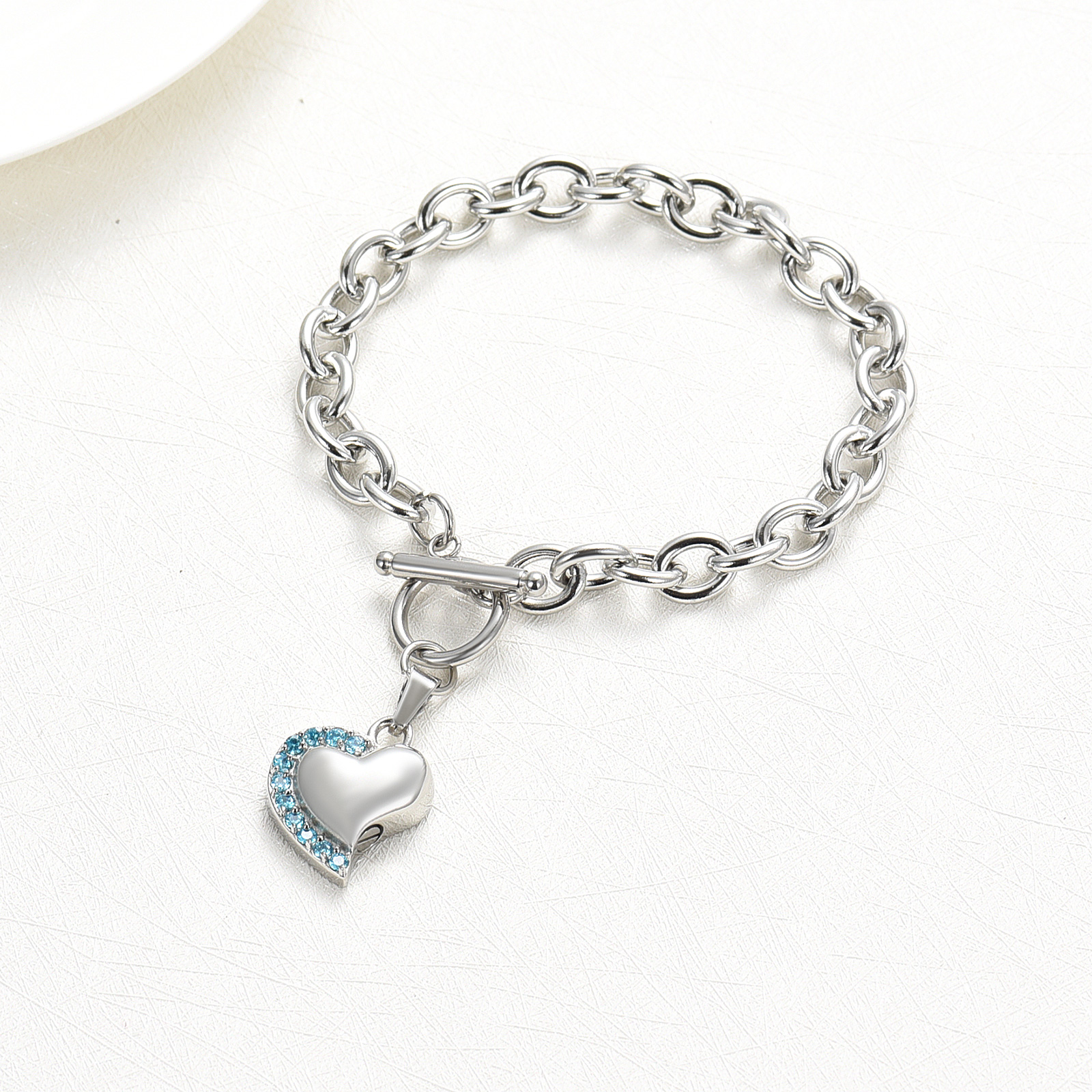 Crystal Heart Urn Bracelet for Ashes Cremation Bracelet F/ Ashes Keepsake Holder - Picture 17 of 44