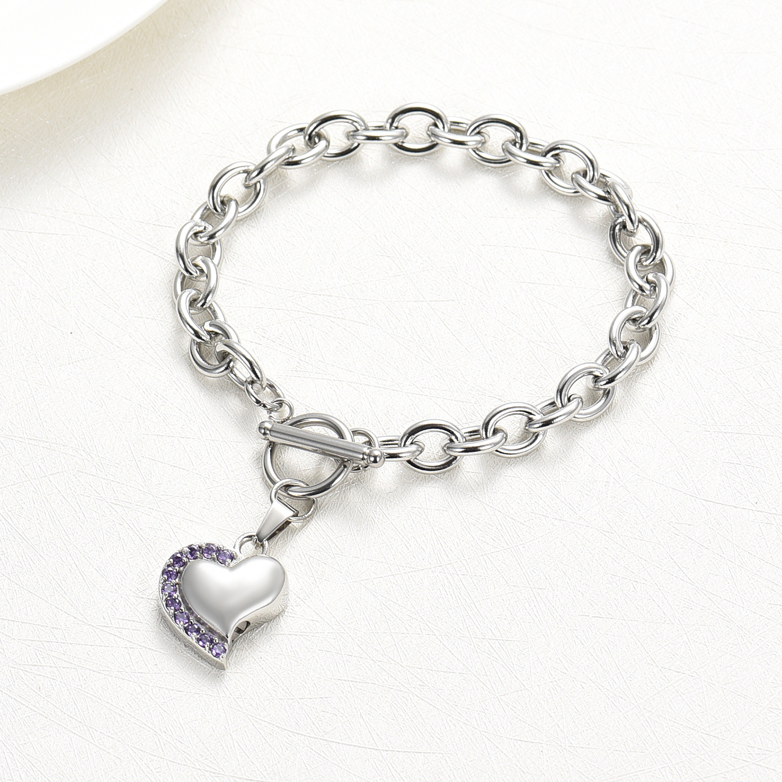 Crystal Heart Urn Bracelet for Ashes Cremation Bracelet F/ Ashes Keepsake Holder - Picture 22 of 44