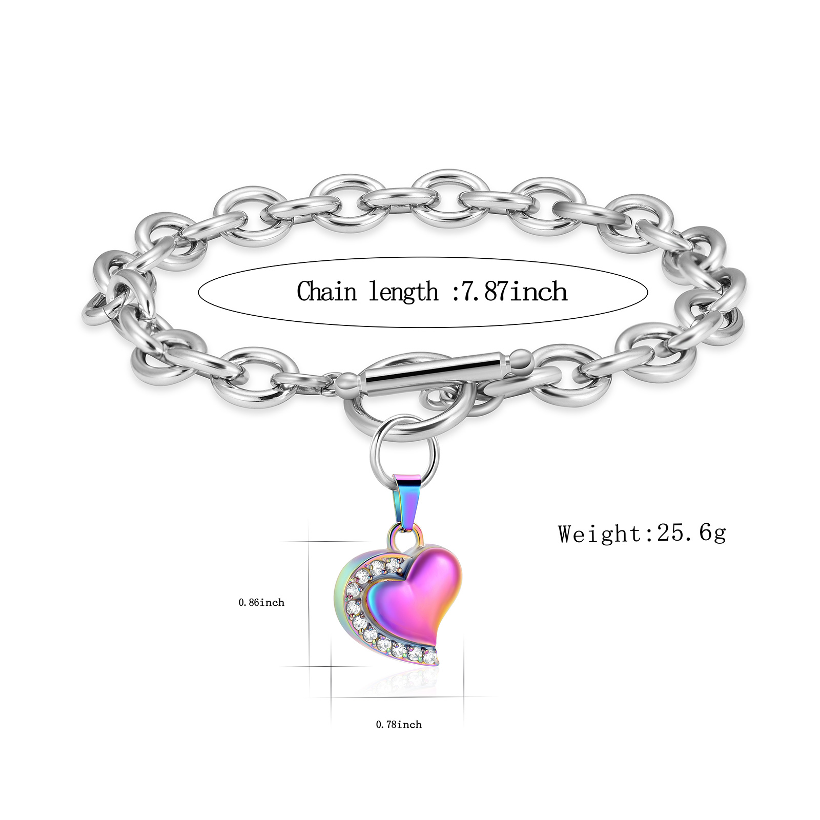 Crystal Heart Urn Bracelet for Ashes Cremation Bracelet F/ Ashes Keepsake Holder - Picture 41 of 44