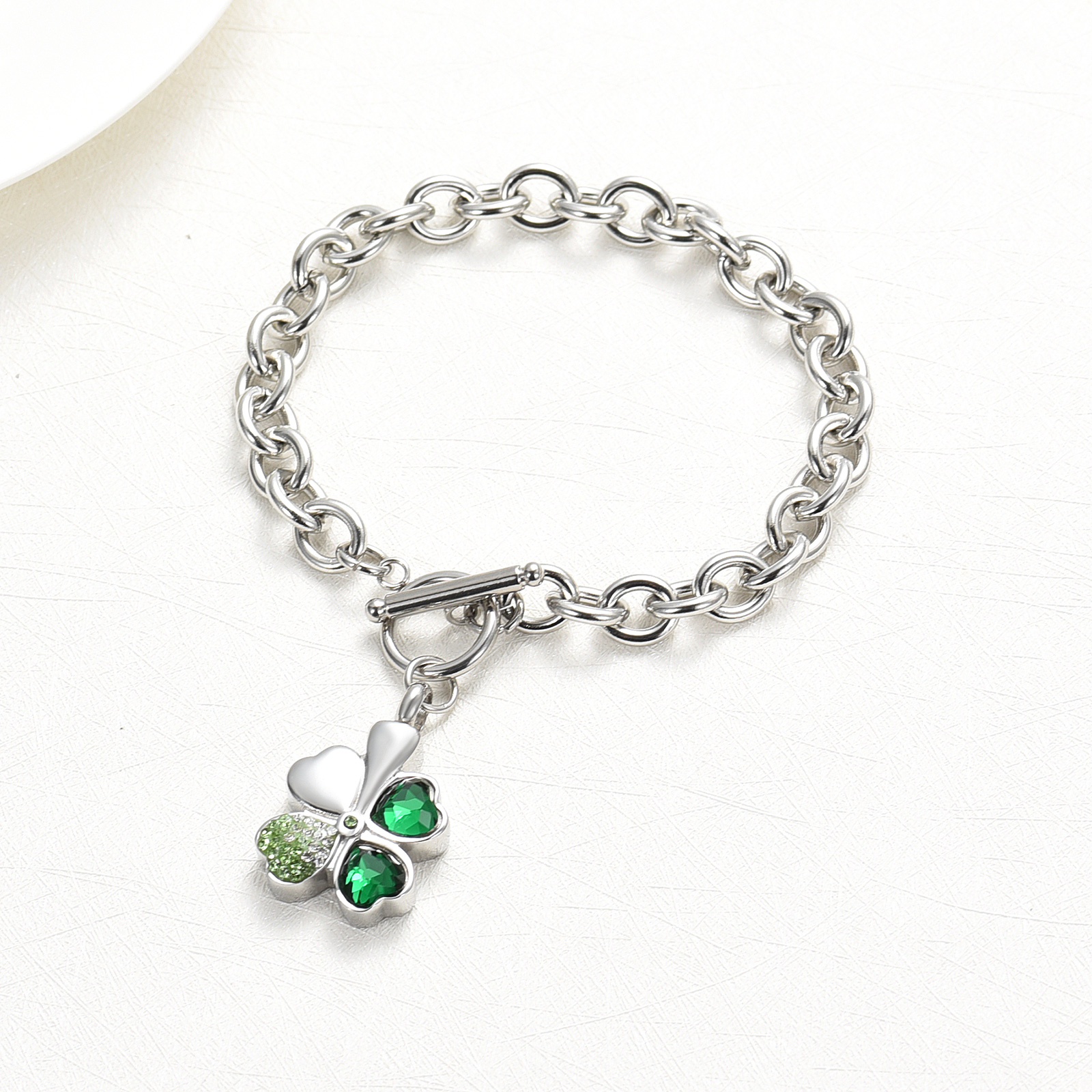 Lucky Clover Urn Bracelet F/ Ashes Women Men Adjustable Memorial Keepsake Bangle