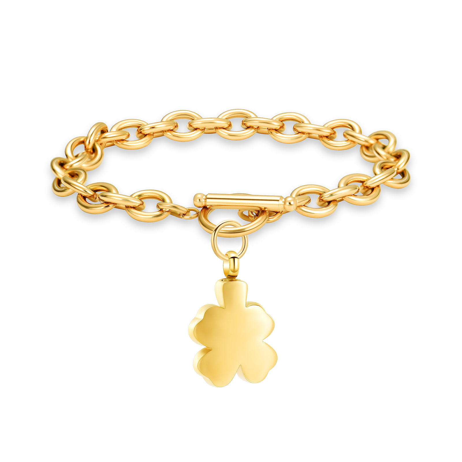 Lucky Clover Urn Bracelet F/ Ashes Women Men Adjustable Memorial Keepsake Bangle