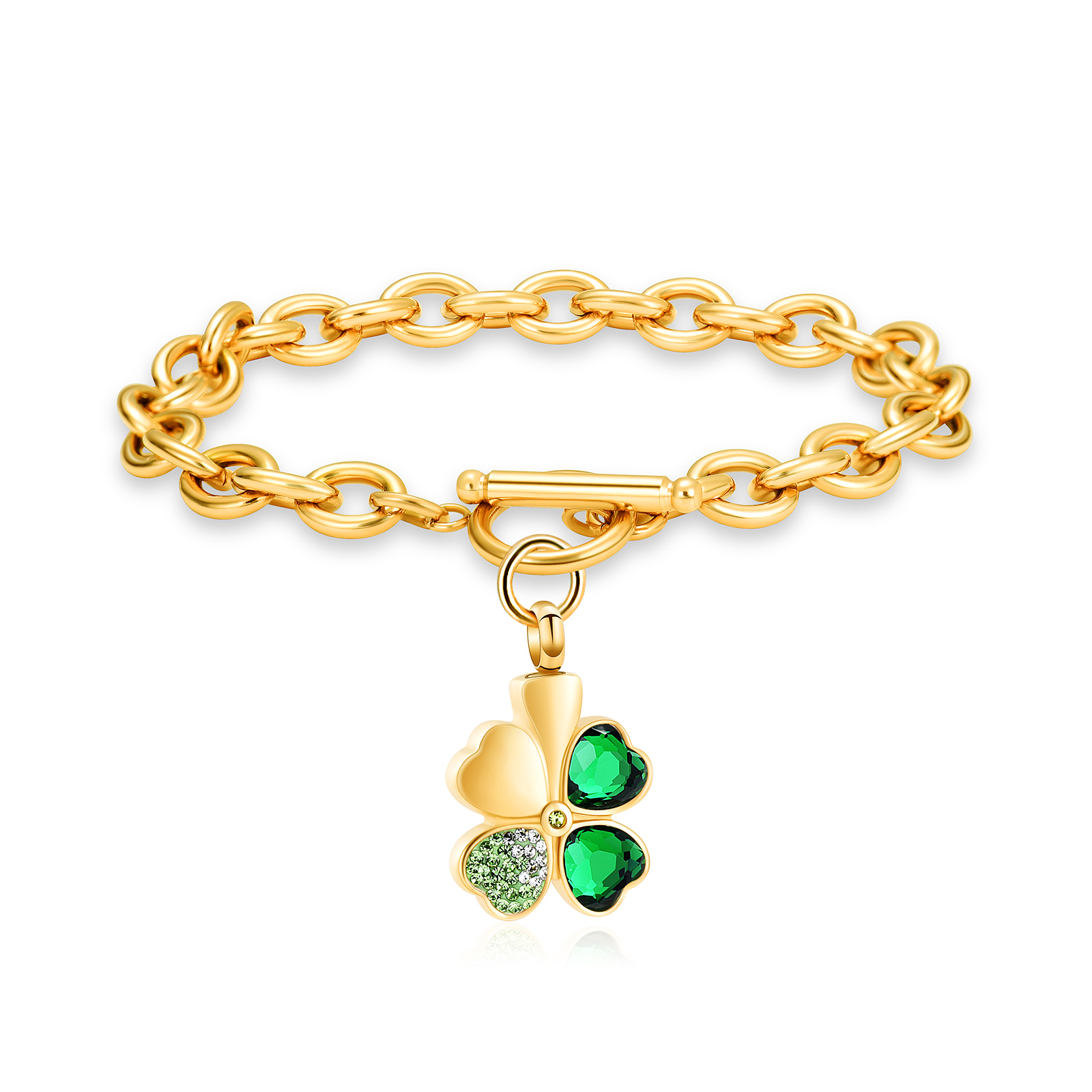 Lucky Clover Urn Bracelet F/ Ashes Women Men Adjustable Memorial Keepsake Bangle