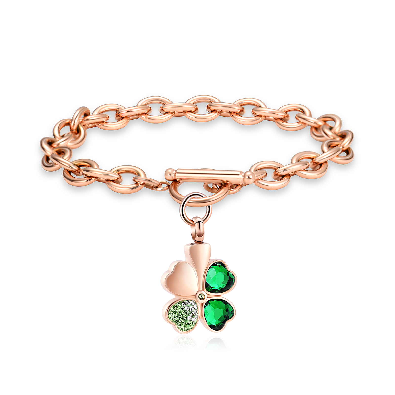 Lucky Clover Urn Bracelet F/ Ashes Women Men Adjustable Memorial Keepsake Bangle