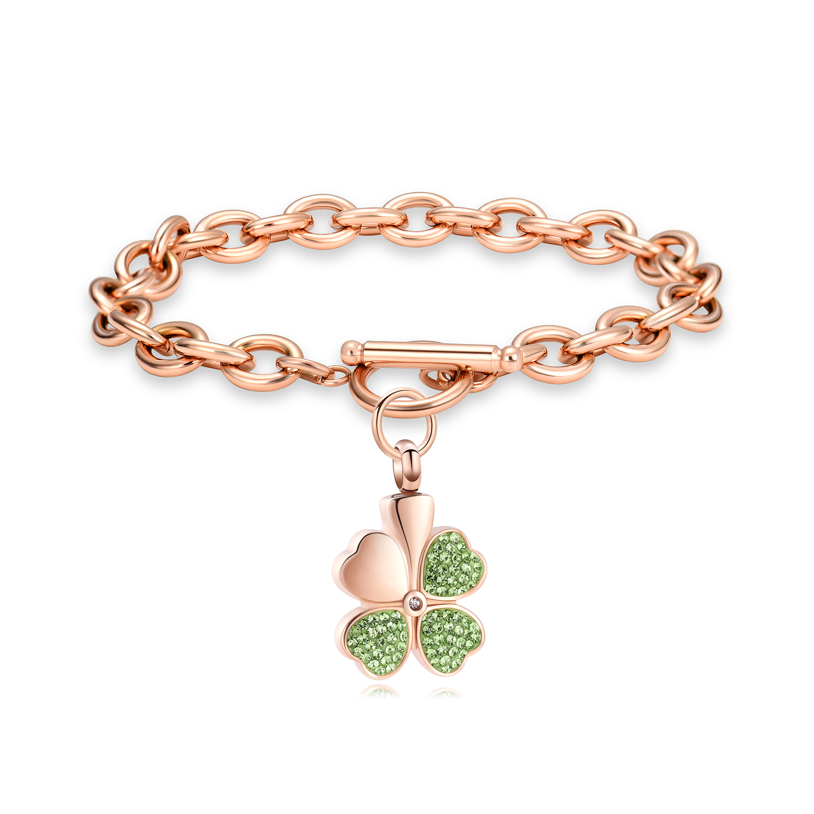 Lucky Clover Urn Bracelet F/ Ashes Women Men Adjustable Memorial Keepsake Bangle