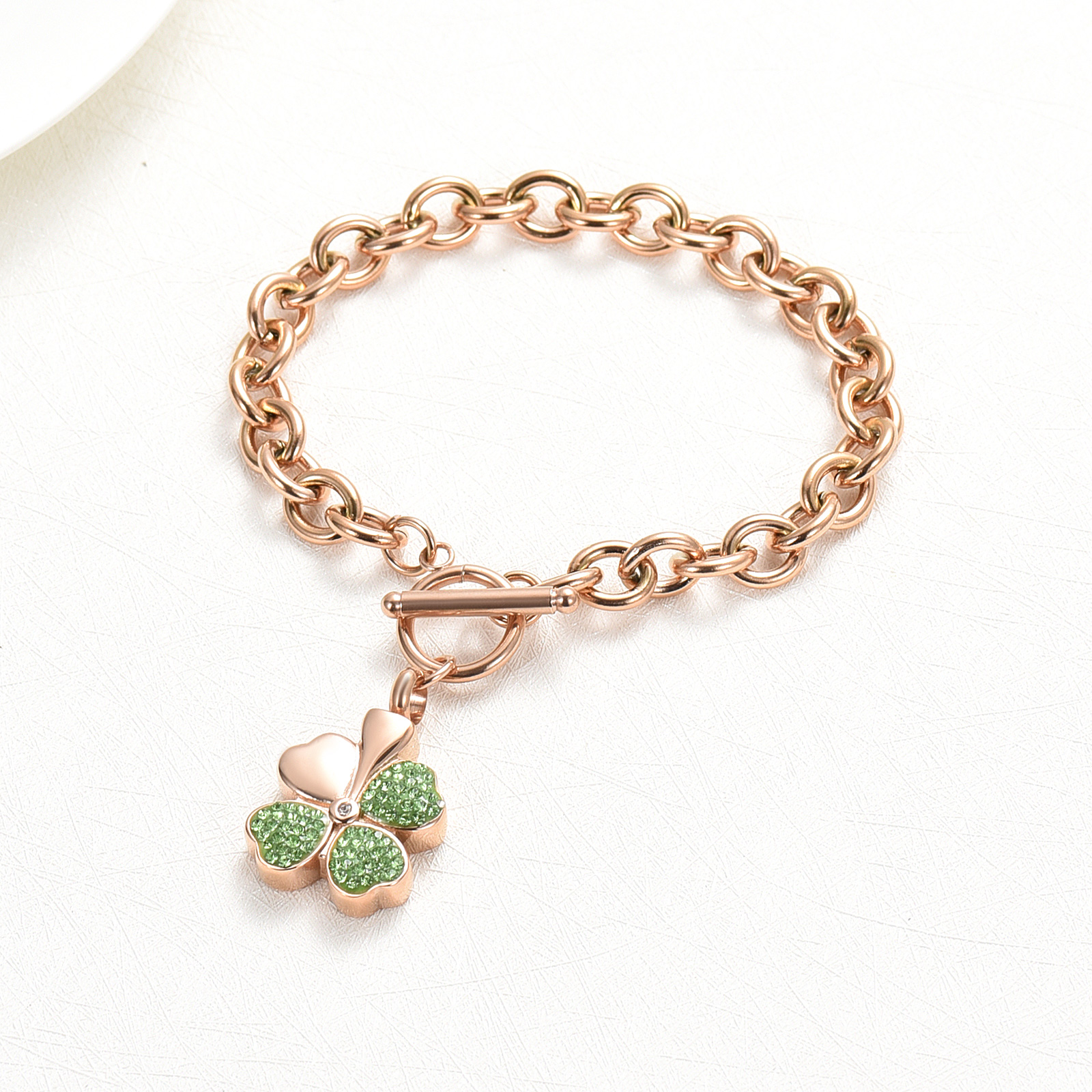 Lucky Clover Urn Bracelet F/ Ashes Women Men Adjustable Memorial Keepsake Bangle