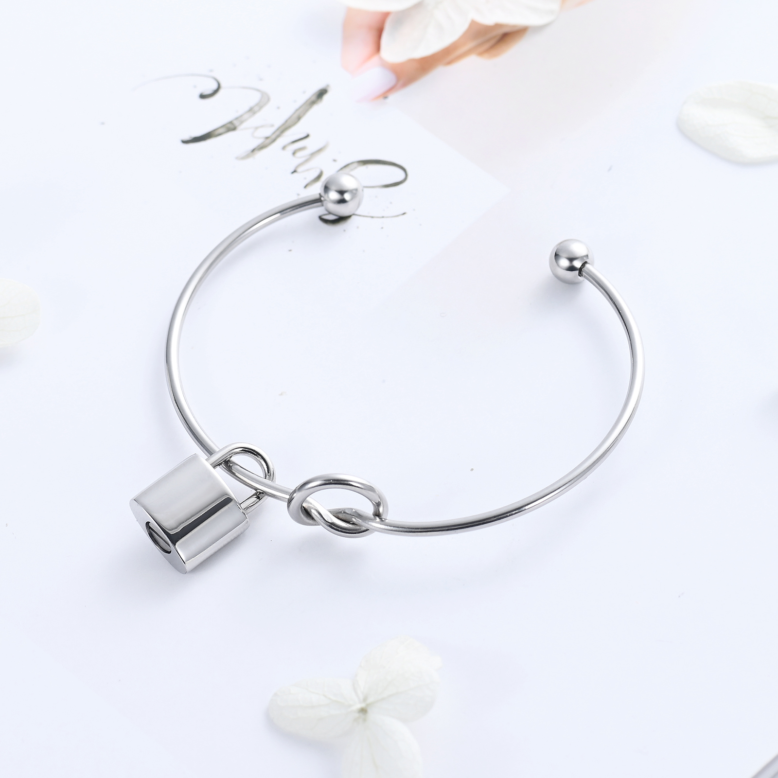 Urn Bracelet for Ashes Star/Padlock Cremation Ash Bracelet Openable Cuff Bangle